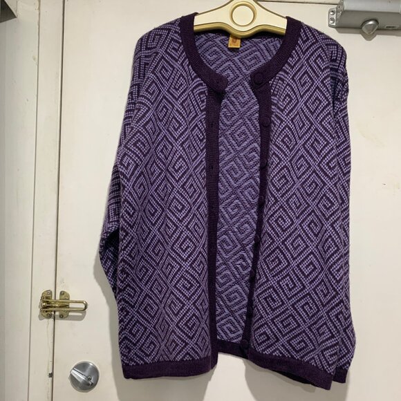 VINTAGE ALPACA KNIT PATTERN SWEATER CARDIGANS SIZE XXL - Picture 7 of 12